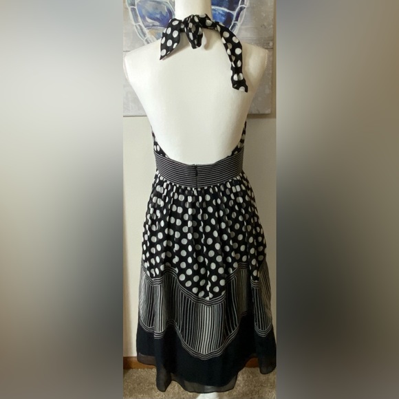 BCBG Polka black & White Dot Dress SZ 08 - Picture 3 of 6